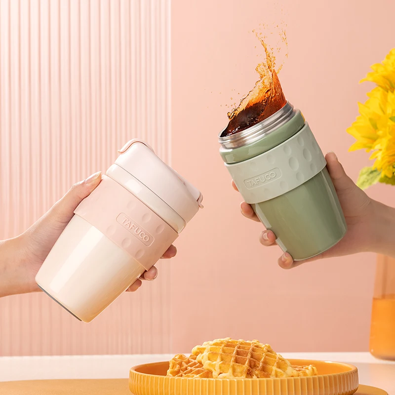 Travel Coffee Mug Insulated Coffee Cups with Dual Lid Stainless Steel Coffee Mugs Spill Proof Double Wall Vacuum Tumblers Reusab