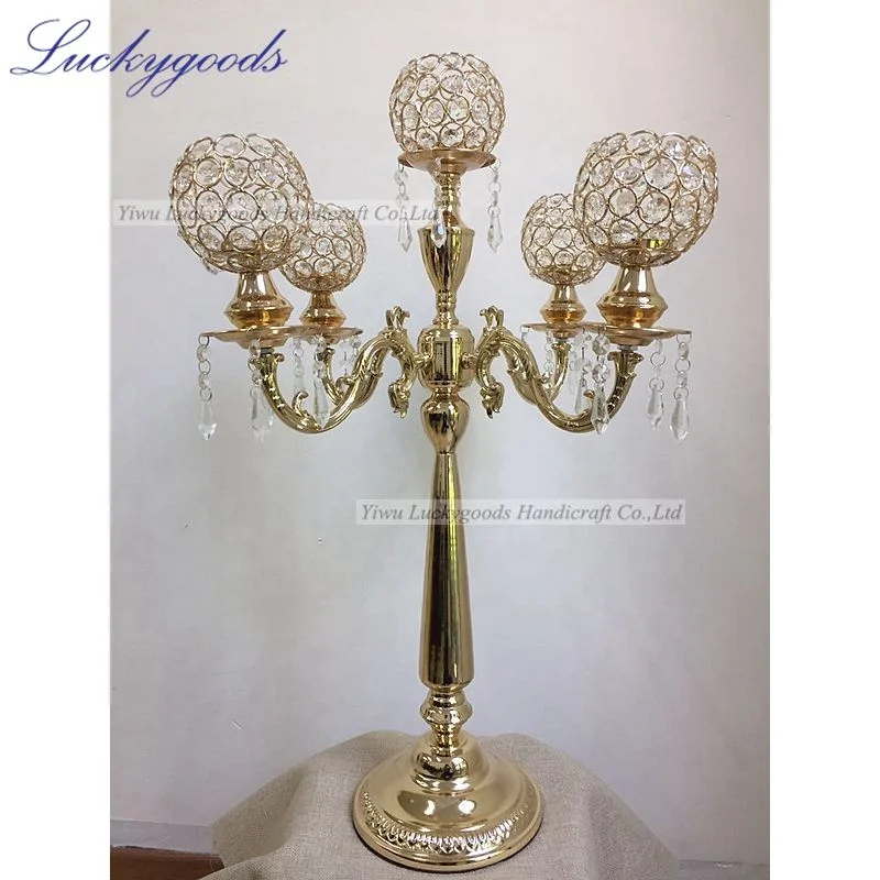 LG20181227-6 new product 21 arms decoration crystal candelabra wedding table centerpiece glass candle holder