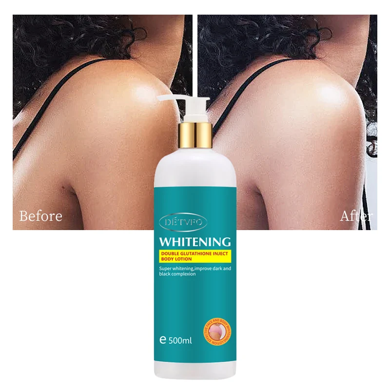 New Face Double Inject Body Lotion 500ml Private Label Black Skin Whitening Body Cream Strong Bleaching Body Lotion