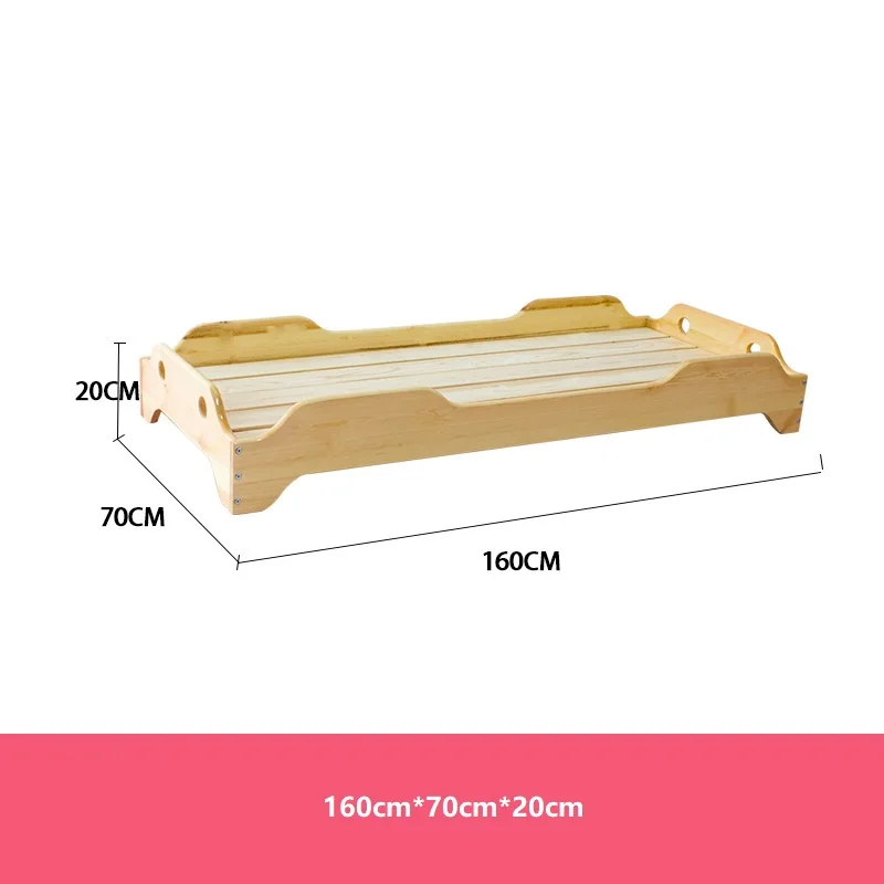 Kindergarten Daycare Bed Hosting Solid Wood Cot Toddler Floor Bed Montessori Wooden Bed For Kids