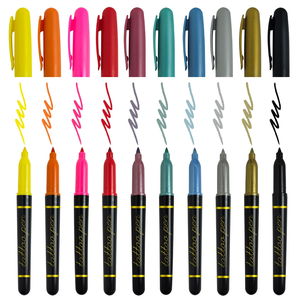 KHY Skinmarker Supplies Gold Ink Tatoo Gel Semi Permanent Cosmetic Tattoo Pen