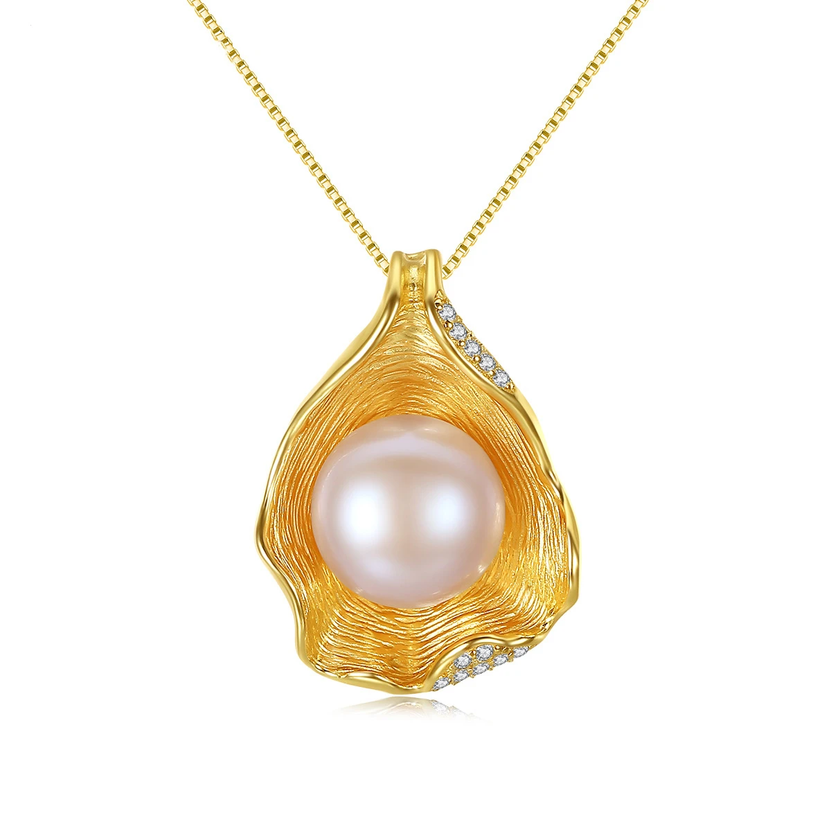 High quality pendants jewelry silver necklace 925 sterling gold pendant shell pearl necklace