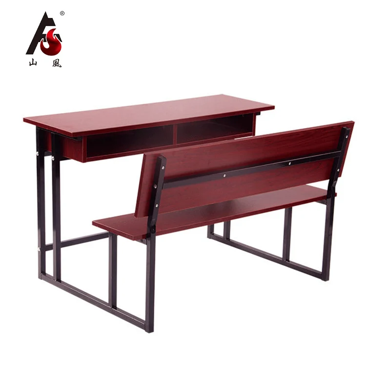 Shanfeng University Furniture Cheap Classroom Double Seats Conjoined School Chair And Table