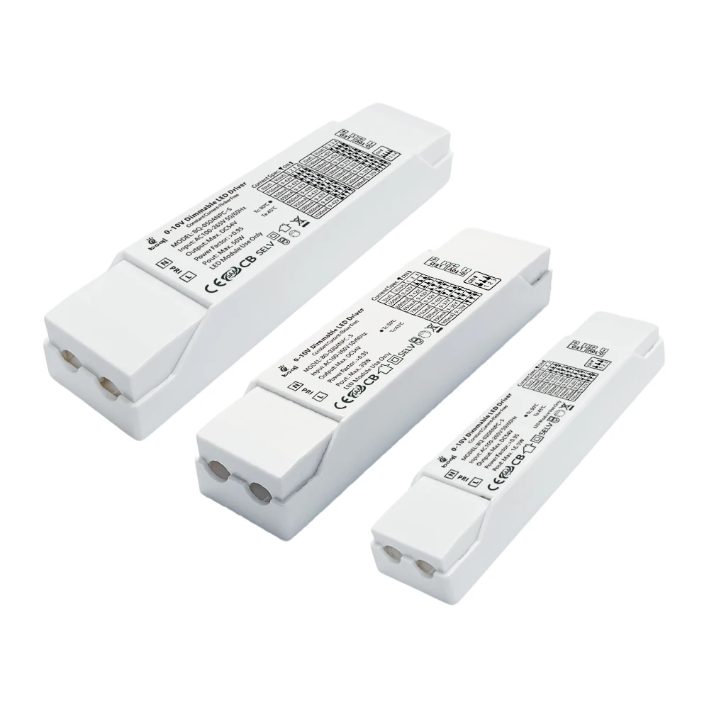CE RoHS 3W 5W 15W 20W 30W 40W 50W DIP Set 550-1500mA Constant Current 0-10V Dimmable LED Drivers
