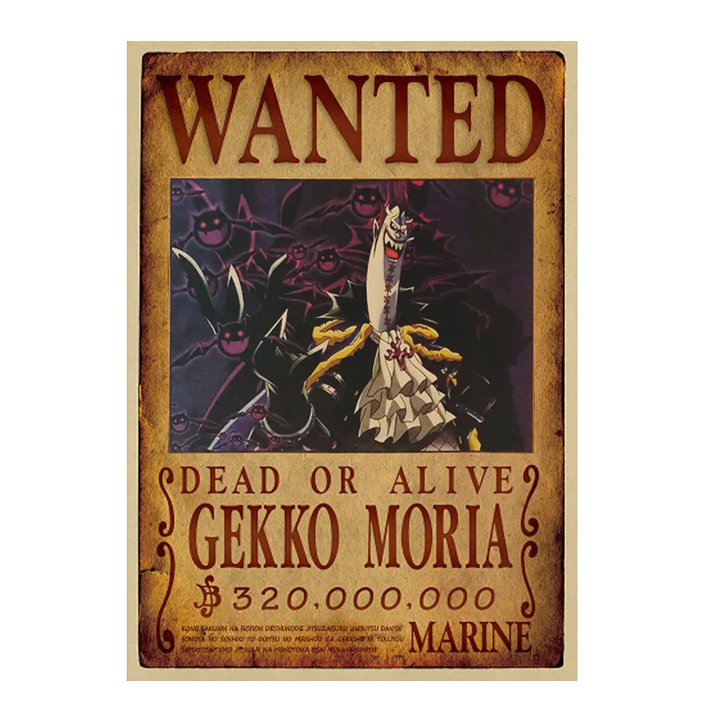 Custom LUFFY Roronoa Zoro Series Cartoon Placard Home Decoration poster Retro Kraft Paper Paperboard Printing