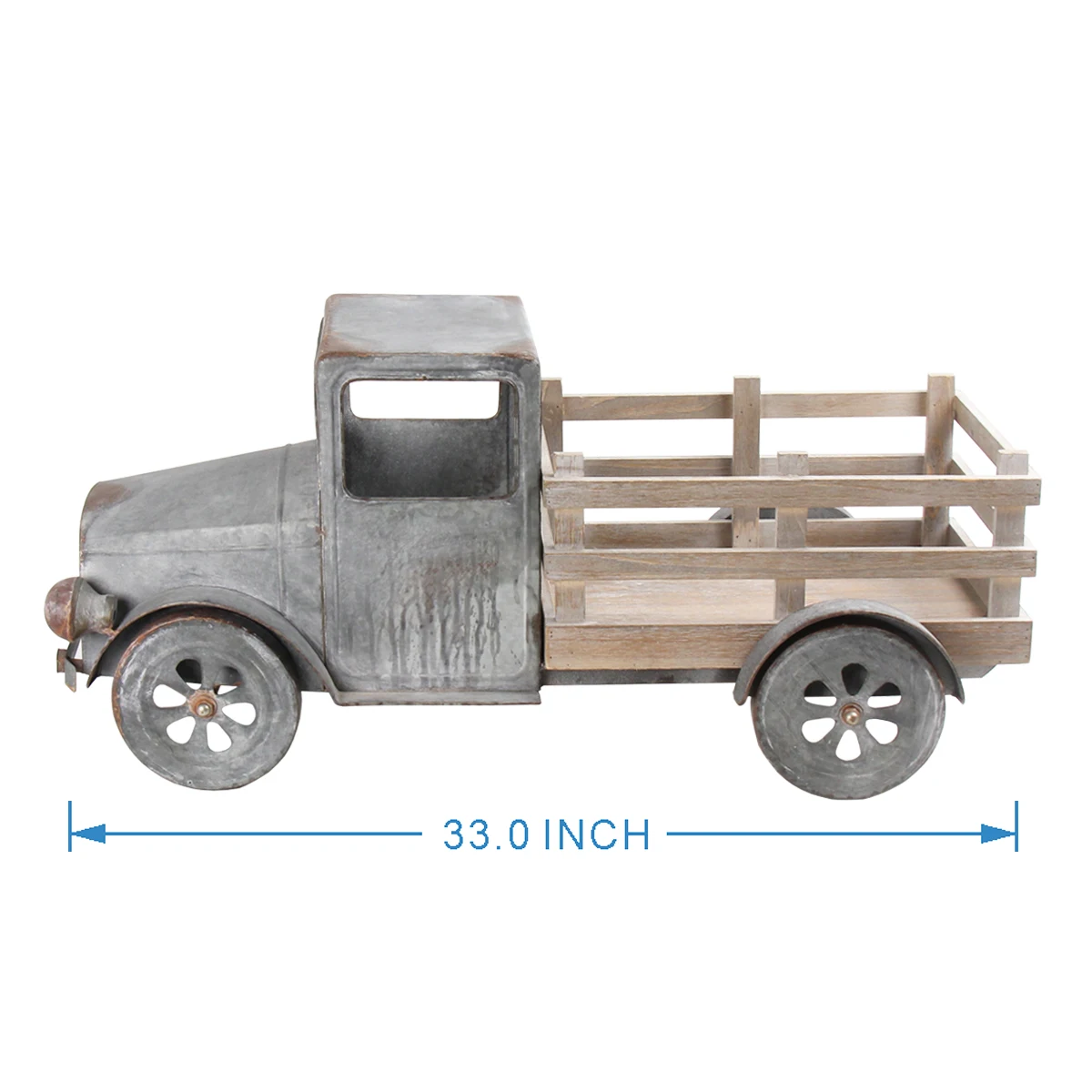 HYKING Handmade Antique Vintage Decorative Metal Model Truck Craft Storage Planter Large Wood And Metal
