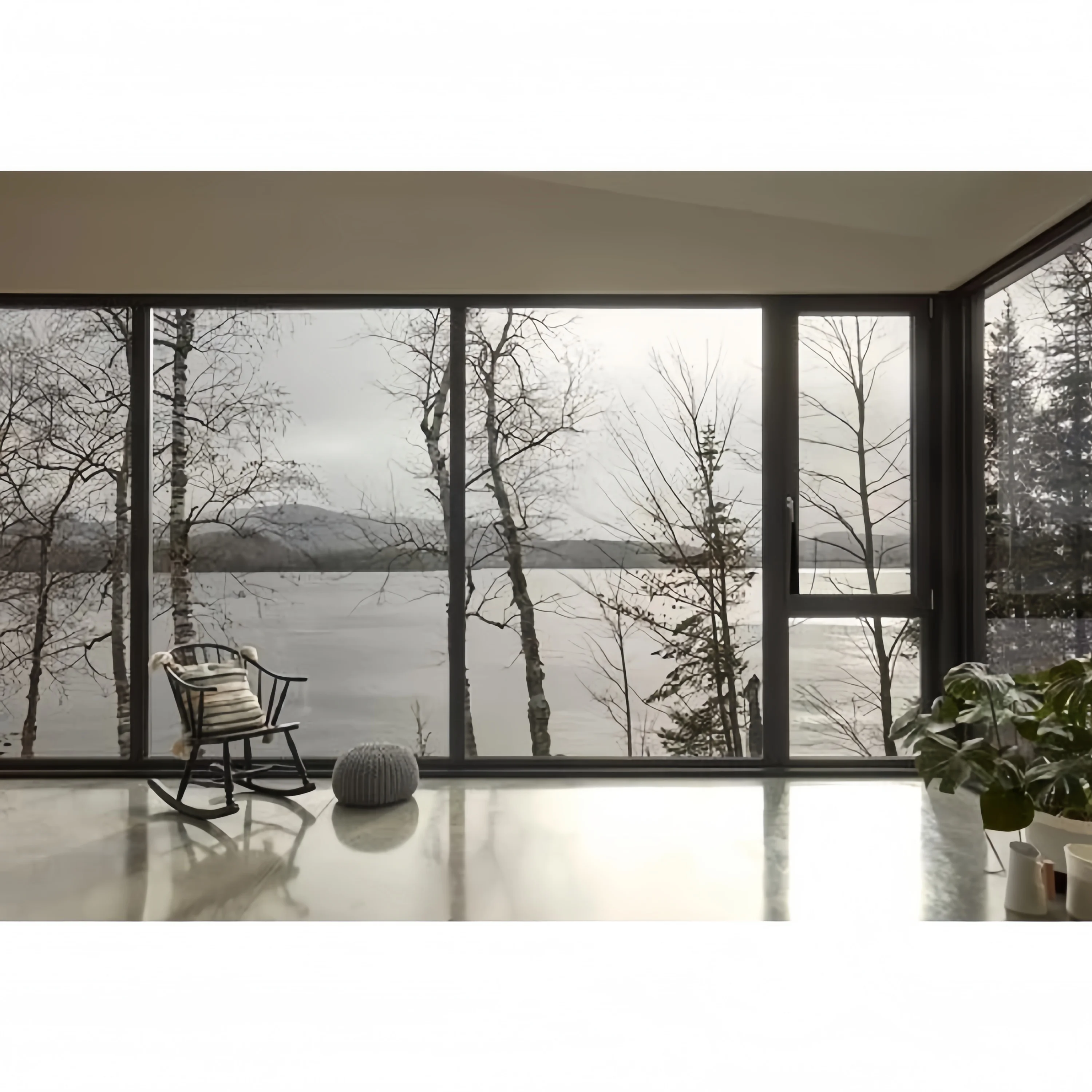 Customized Panoramic Views From Hotel Balcony Fixed Corner Windows Unobstructed Scenery Aluminum Section Fixed Windows for sale