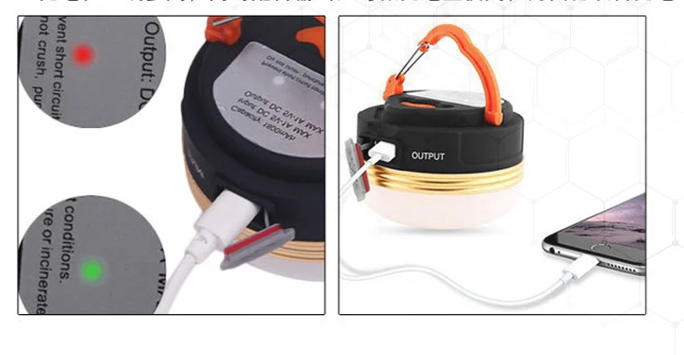 Outdoor LED camping tent emergency light USB with magnet night light