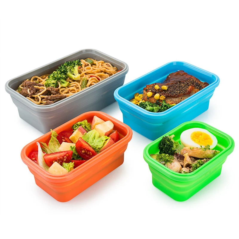 Easy Storage Dishwasher Safe Vacuum Seal Transparent Silicone Food Storage Airtight Container Set