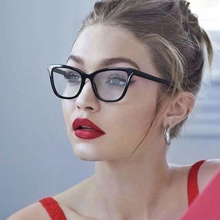 
trendy new design big cateye glasses women factory wholesale oversize cat eye eyeglasses frame 