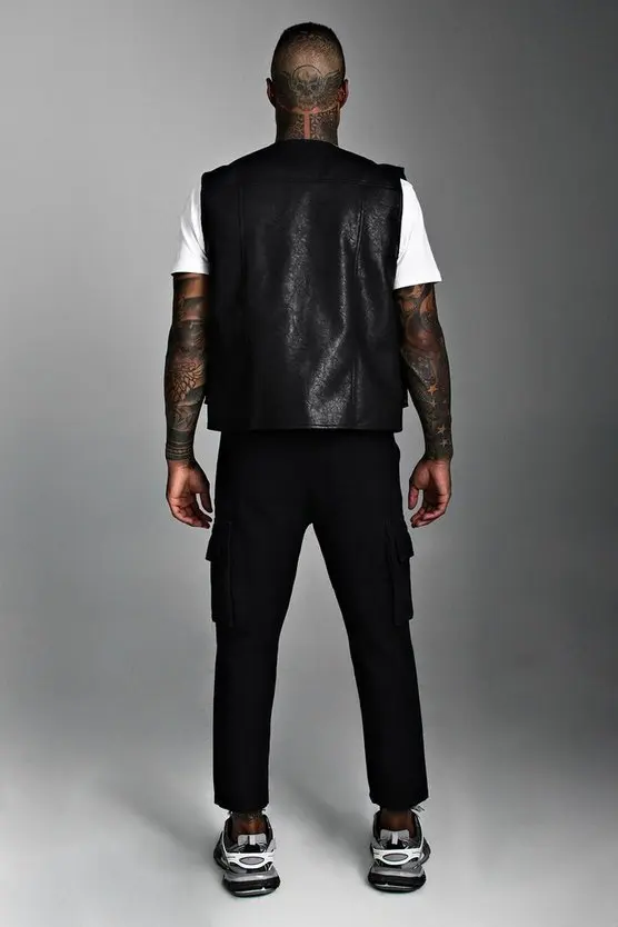 Универсальные мужские жилеты высокого качества, оптовая продажа модных тактических кожаных мотоциклетных жилетов с несколькими карманами для мужчин