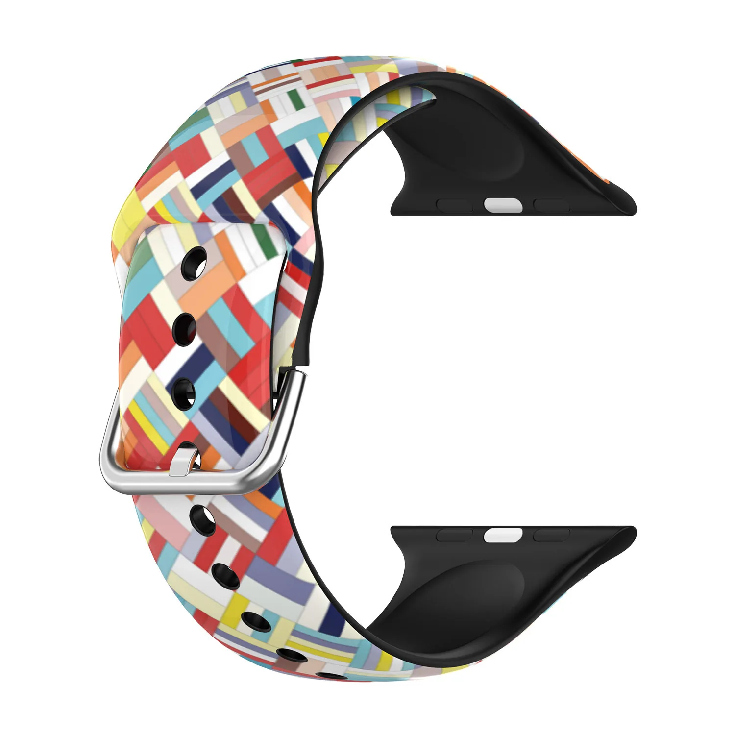 Printed Sports Silicone Strap Watch Band For Apple iWatch Series Wristband