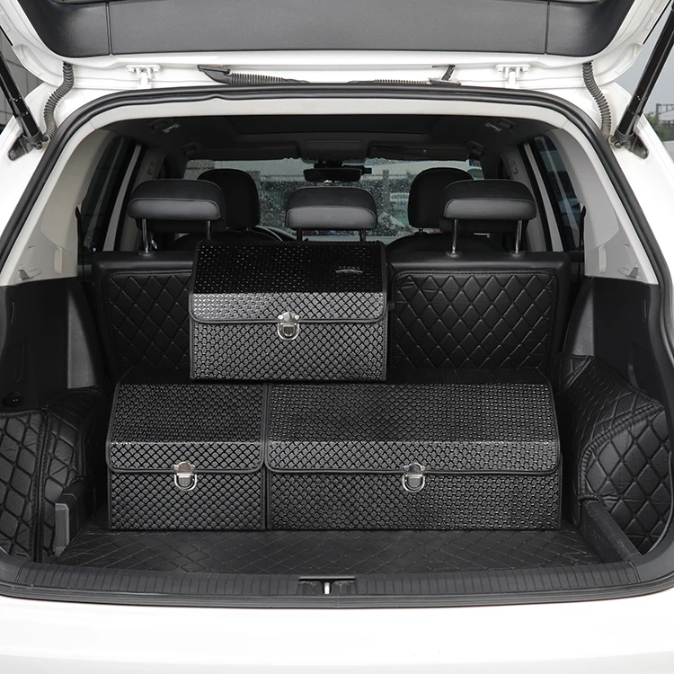 Custom Logo Leather/EVA/XPE Waterproof Car Trunk Storage Organizer