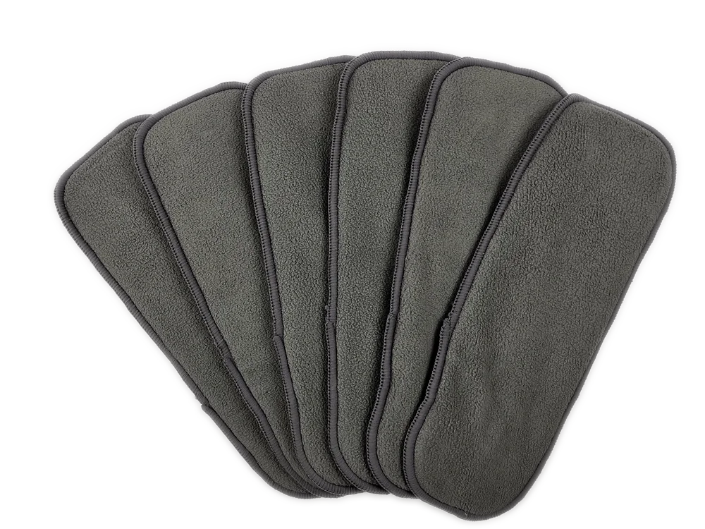 Washable charcoal bamboo inserts reusable cloth diaper liner 5 layers bamboo Insert nappy insert