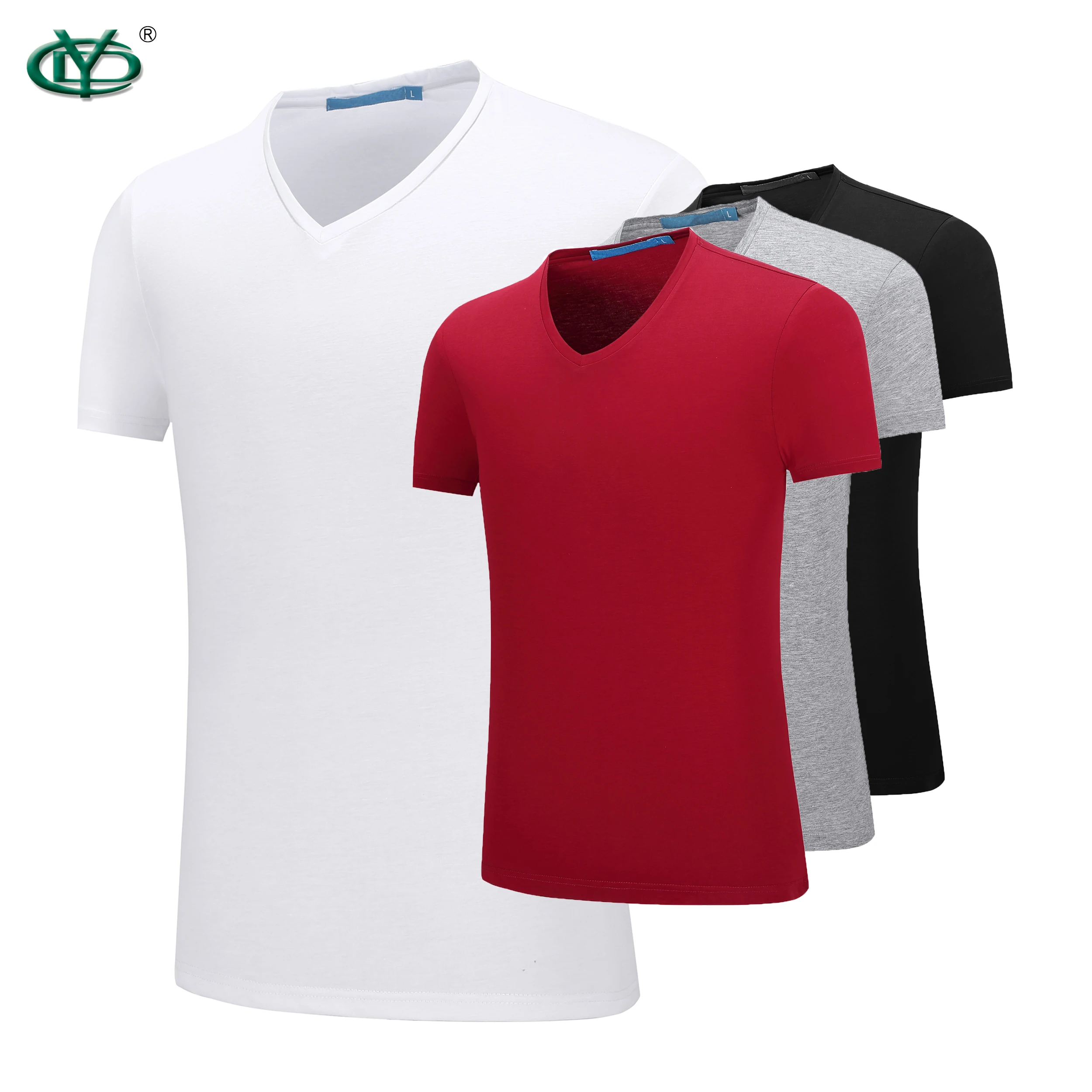 OEM high quality 100% cotton t shirts men tee shirt V neck t shirts