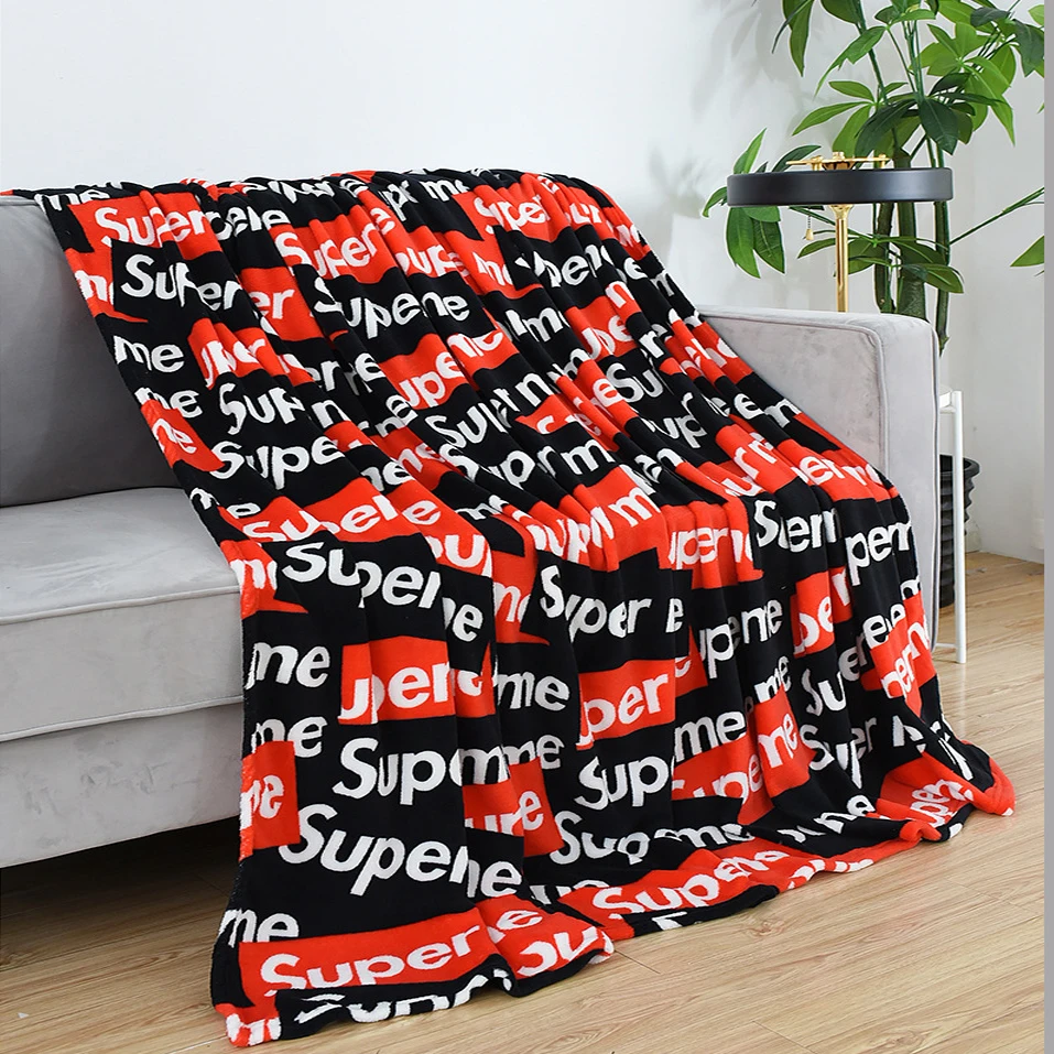 AZO Free Soft Print Knitted Thick Microfiber Fleece Throw Blanket