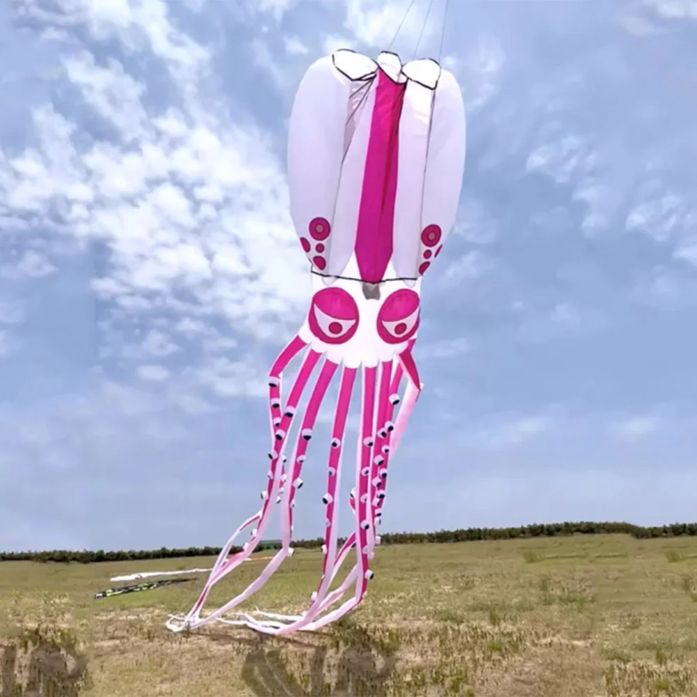 Wholesale 18m  chinese flying 3D nylon inflatable  octopus parafoil soft beach kite for sale