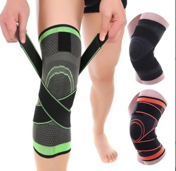 Silica gel collision pad fish scale spring support motion protection patella kneecap cover knit breathable kneecap pad