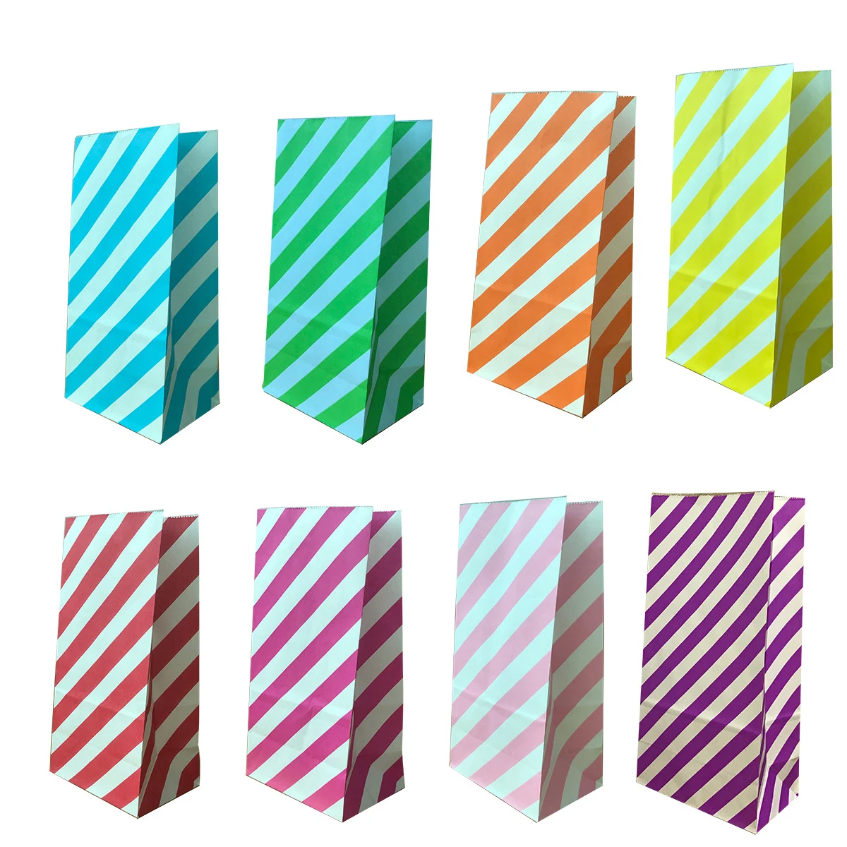 Factory Wholesale Various Styles of Kraft Paper Bags Candy Rainbow Pattern Popcorn Burger