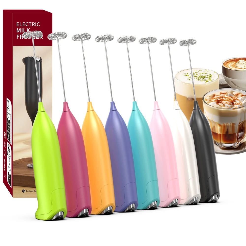 RICH Creamy Battery-powered Handheld Electric Whisk Milk Frother for Coffee, Hot Chocolate