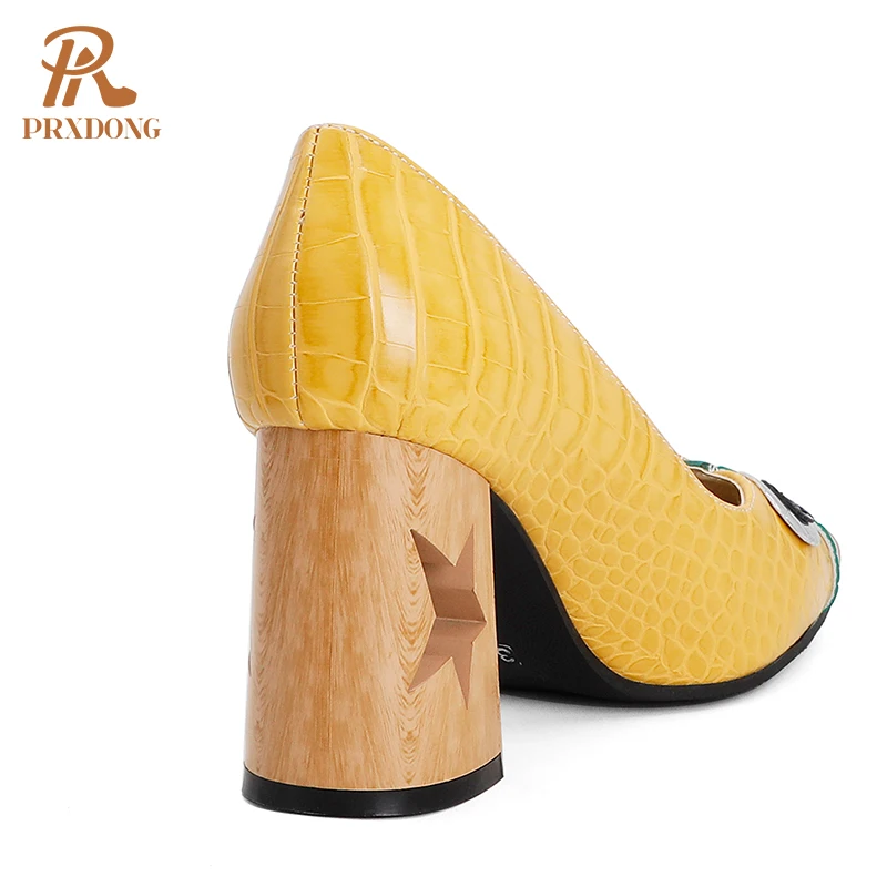 Hollow High Heels Pumps for Women Square Toe Ladies Fashion Platform Shallow Pump Eye Decoration Mixed Colors Party Casual Shoes