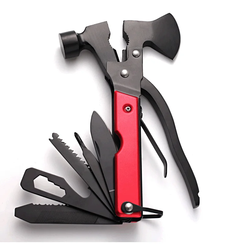 Outdoor Camping Tools Set 16 in 1 Multitool with Axe Pliers Knife Saw Wrenches Screwdriver Bottle Opener