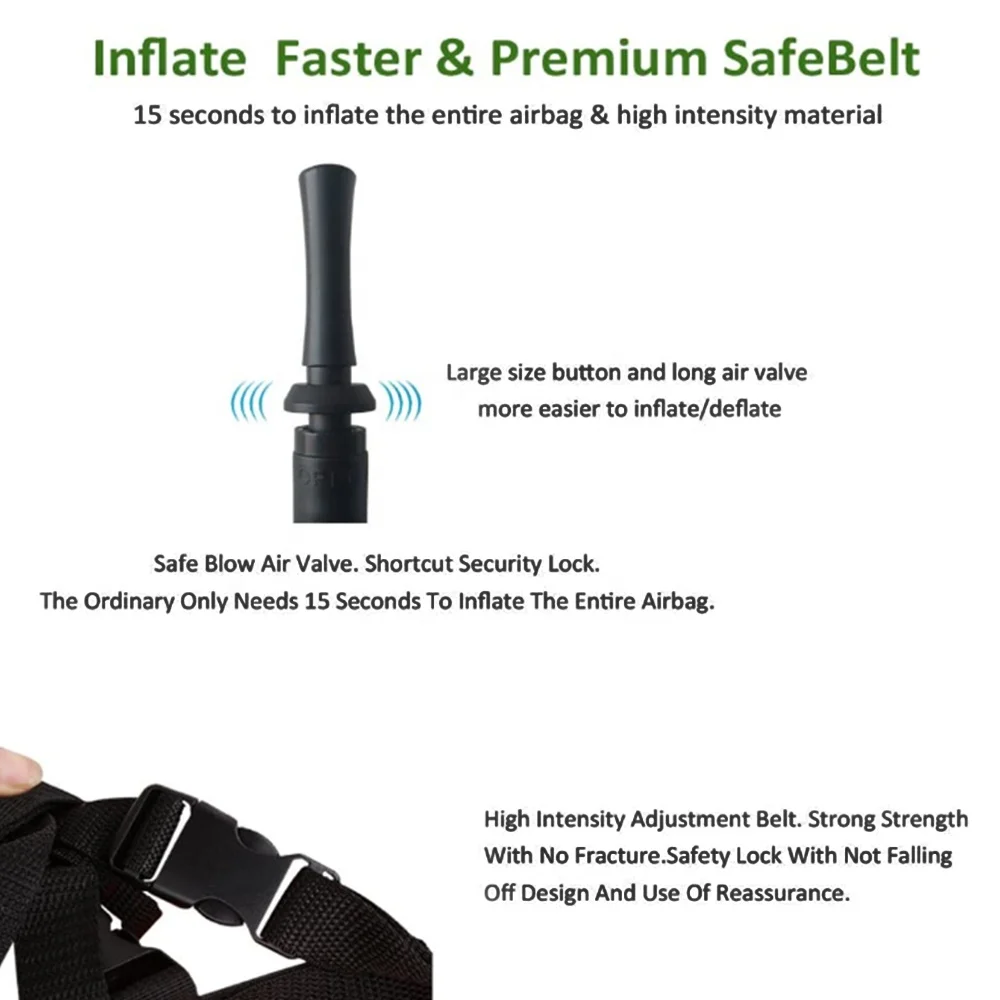 210 Denier Nylon TPU diving equipment Self Inflatable Life Jacket, inflatable life snorkel Vest