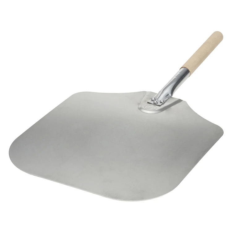 14 Inch x 16 Inch Aluminum Pizza Peel with Rubber Wood Handle