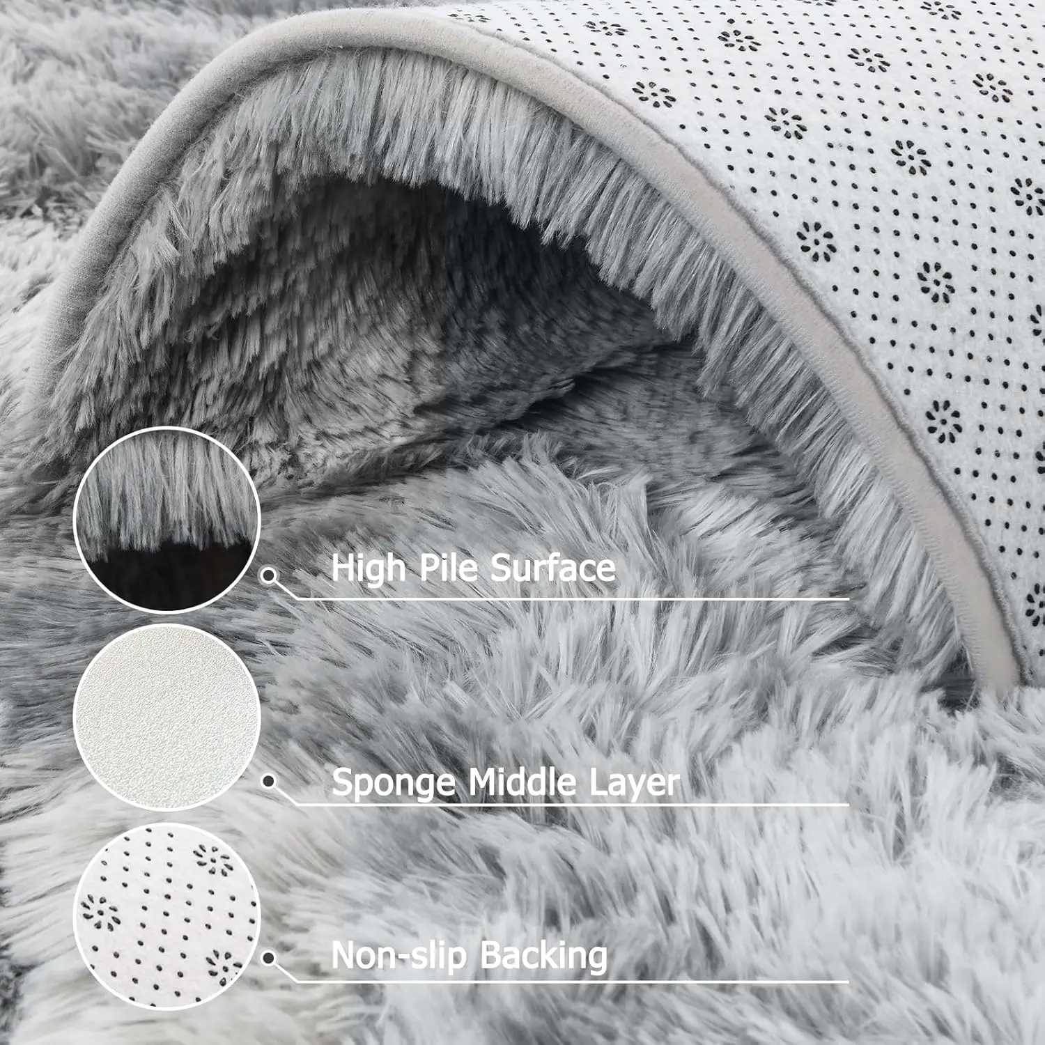 Cheap Fake Silk Wool Fur  Luxury Large Size Carpet Floor Mat Tie-Dyed Shaggy Carpet for Car and Living Room Non-Slip Rug