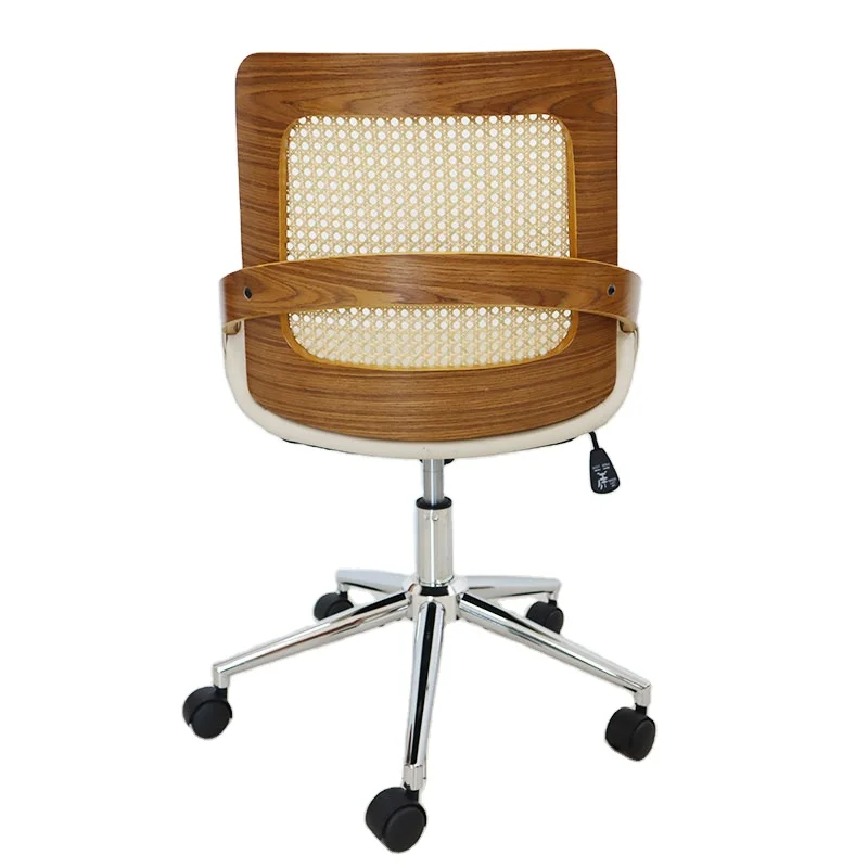 Luxury Upholstery Home Comfortable Swivel Executive Ash Metal Frame Arm Rest Office Chairs With Rattan Back