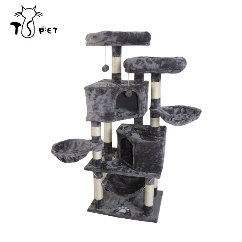 BSCI Certificated Big Scratching Furniture Playhouse Condo Cat Trees Tower For Kittens