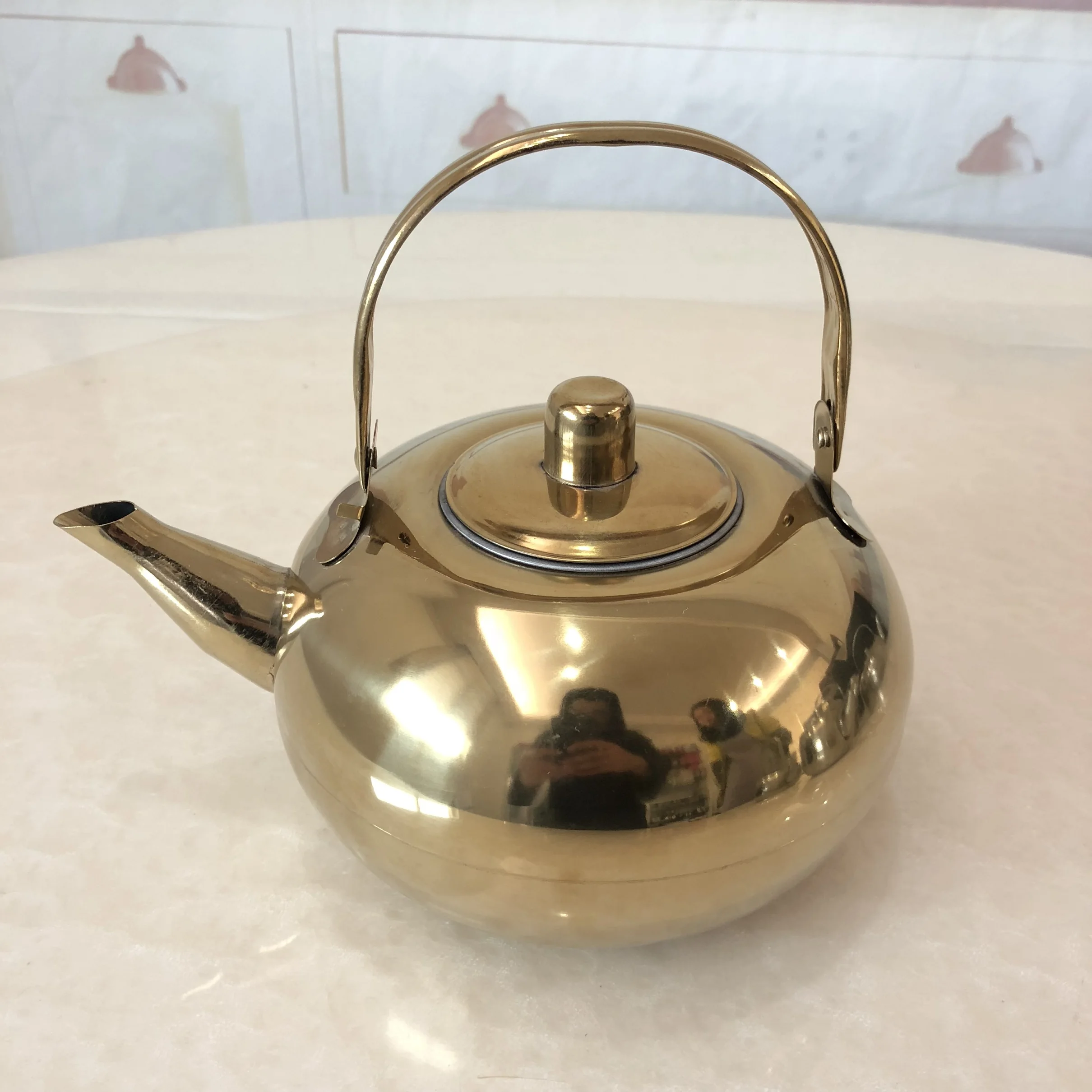 Wholesale induction turkish tea kettle stainless steel teapot with strainer