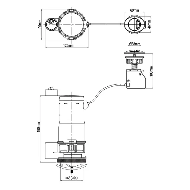 best sale high quality toilet flush set water tank cistern repair kit parts fittings plastic pp float valve mechanism