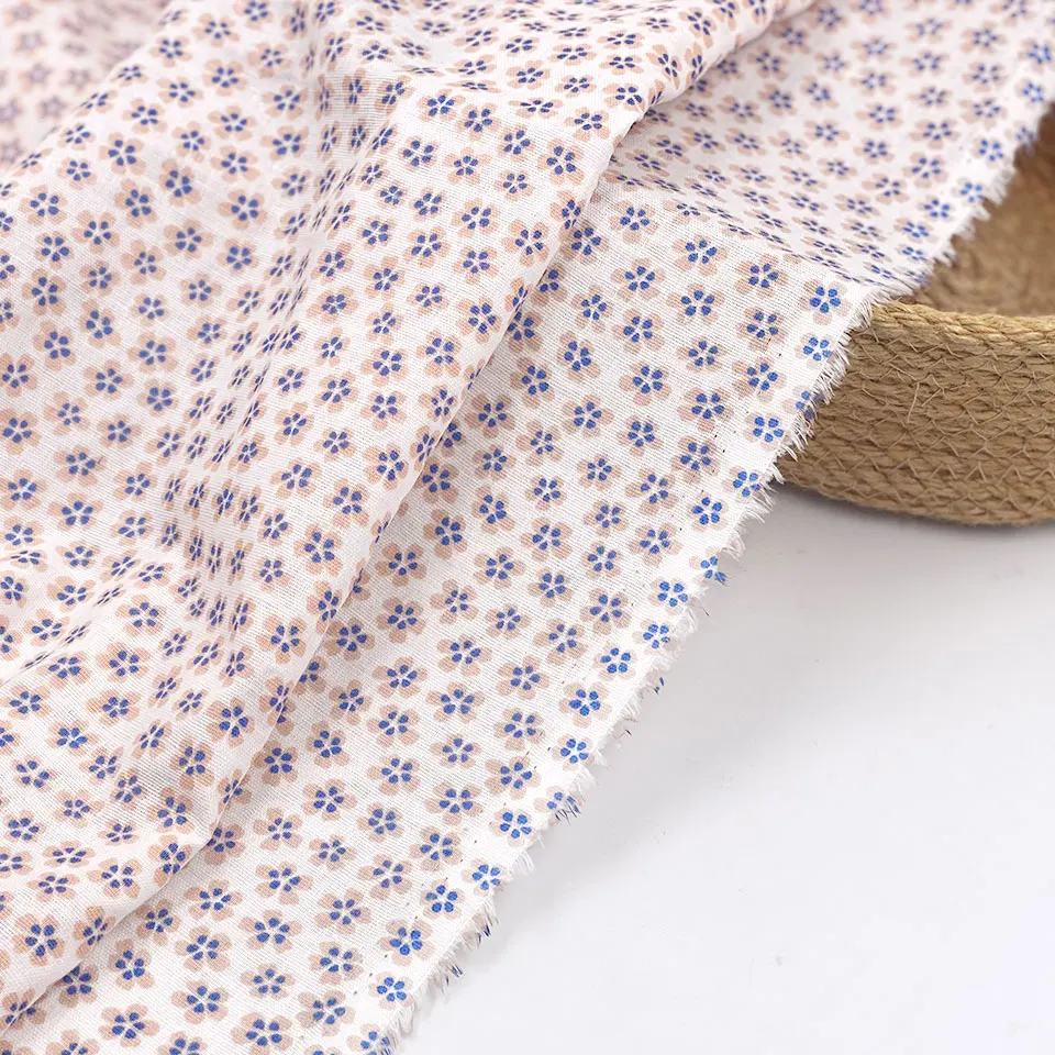 Floral underwear shirt cloth high quality soft double gauze printed solid color texture cotton swaddle blankets fabric