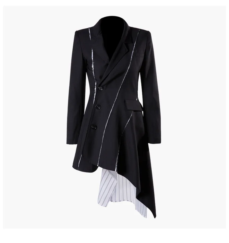 2021 Wholesale Latest Fashion high quality Clothes Women Slant breasted tight fitting dress with splice striped lining