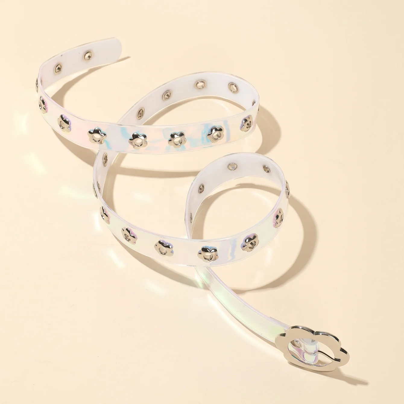 2024 custom designer Fashion Color Y2K Belt girls Plastic Pvc Clear Transparent Belt