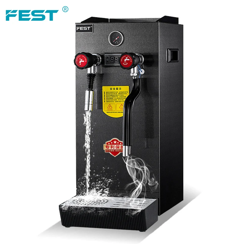 Hotel hot water boiler for tea bubble tea shop boiler 2 in 1 boiling water machine with steam coffee