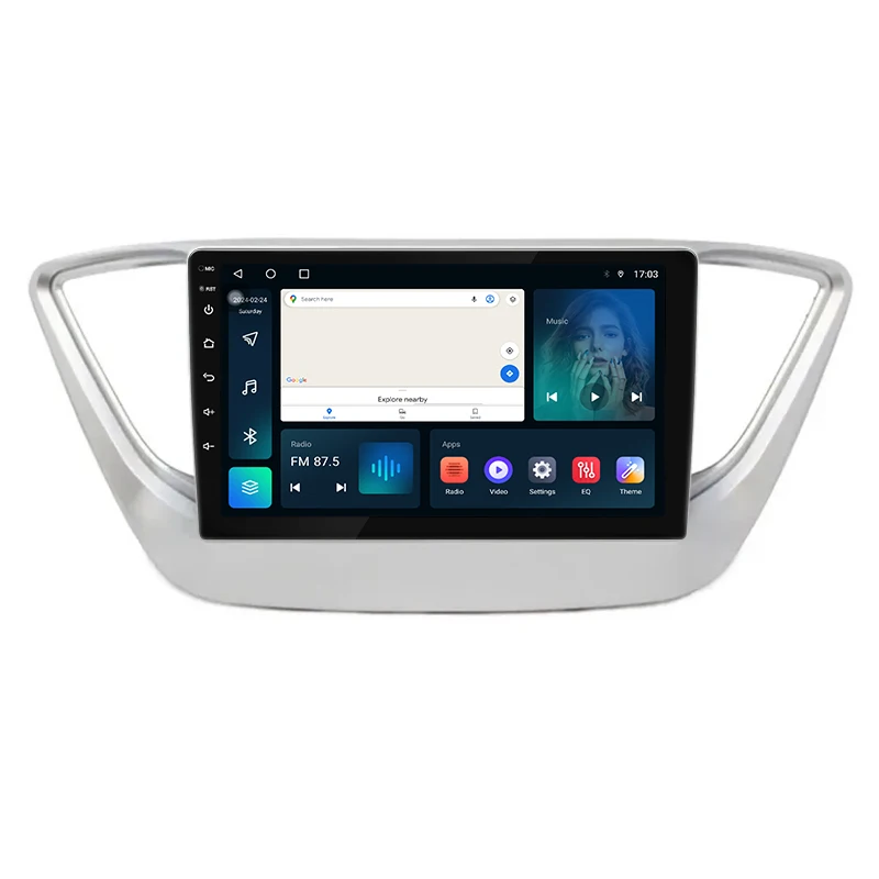 TS10S Octacore Android 12.0 Touch screen Radio GPS WIFI Mirror Link Car Radio Player Car For Hyundai Verna Solaris 2017 Car DVD