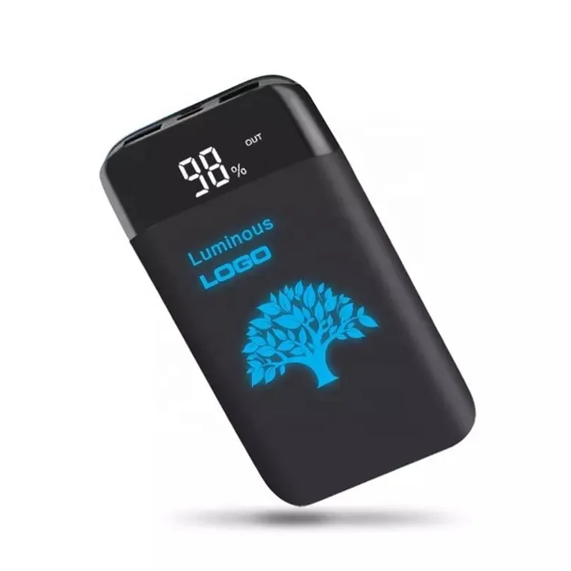 Высокопроизводительный внешний аккумулятор для iPhone с логотипом 8000 мАч 10000 светящийся USB-C светодиодным дисплеем смартфона