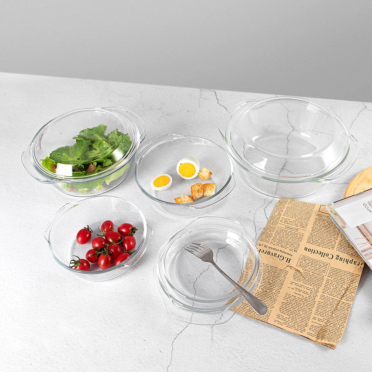 JINGHUANG OEM/ODM закаленное стекло 1 7 л прозрачное Термостойкое кастрюля с ручкой крышки