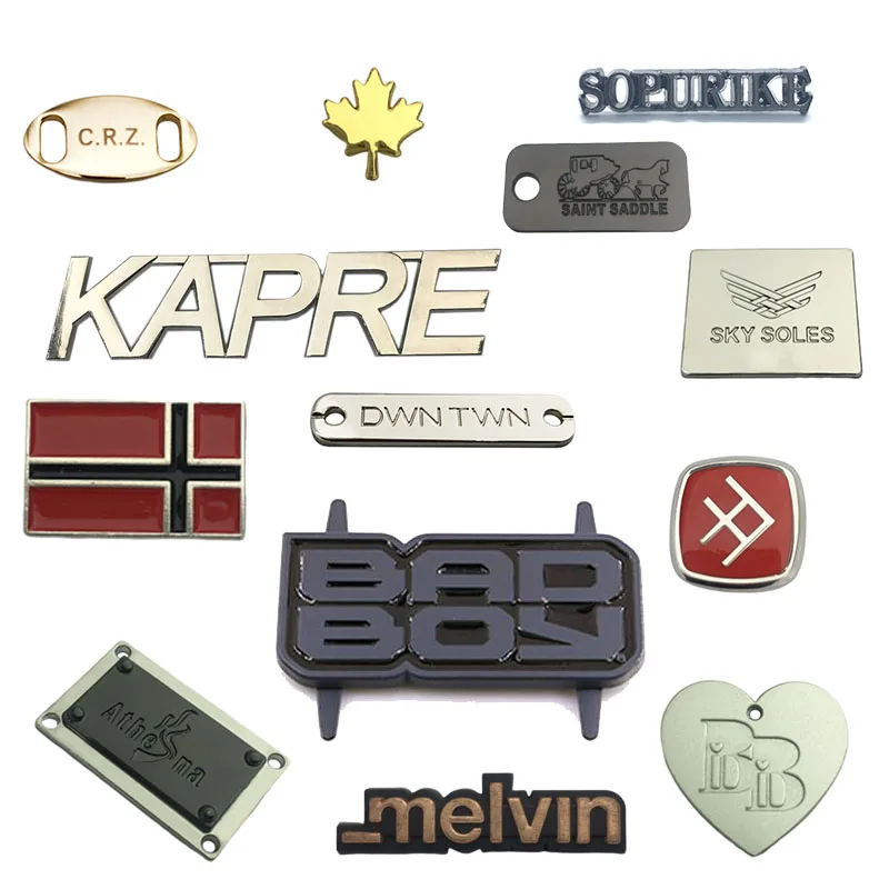 FREE SAMPLE Clothing Metal labels Trademark Logo Letter Hand Sewn Hardware Letter Label Clothing Logo Trademark