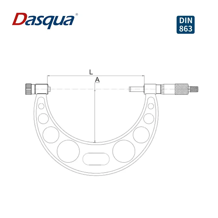DASQUA  High Quality 200-300mm 0.01 Graduation Outside Micrometer Interchangeable Anvils External Micrometer Metrology