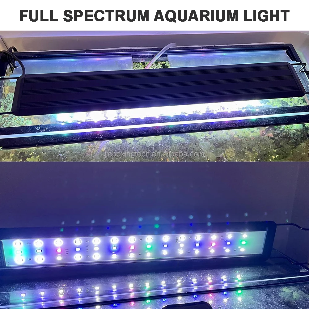 17W Full Spectrum Aquarium LED Light with 10 Levels of Brightness,  Timer function, RGB Light for 16-24inch freshwater fish tank