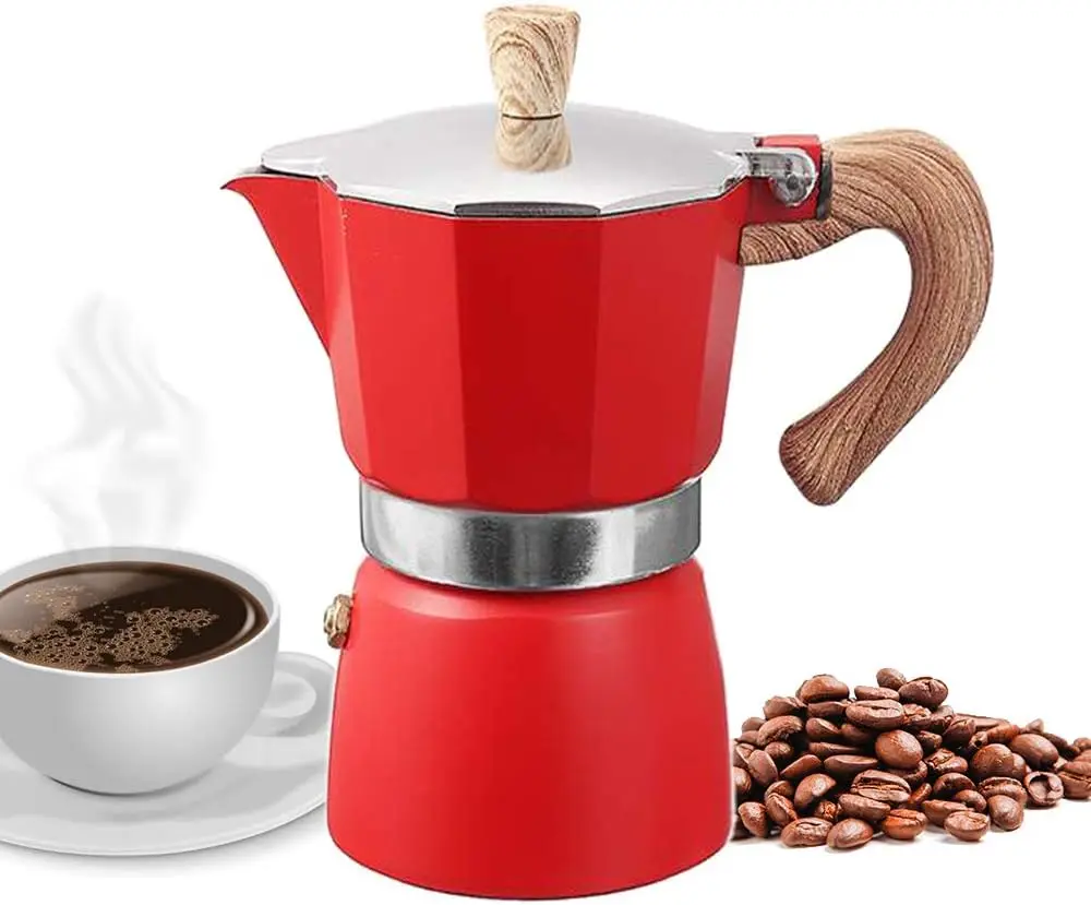 Aluminum Classic Italian Coffee 6 Cup 10Oz 300ml Stovetop Espresso Greca Coffee Maker Pot