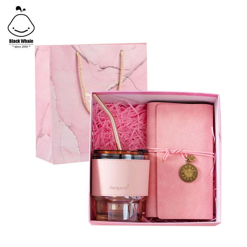 Nice Pink green blue yellow gift box for girl with glass cup and notebook umbrella sets 2022 gift ideas Best Wedding  Gifts