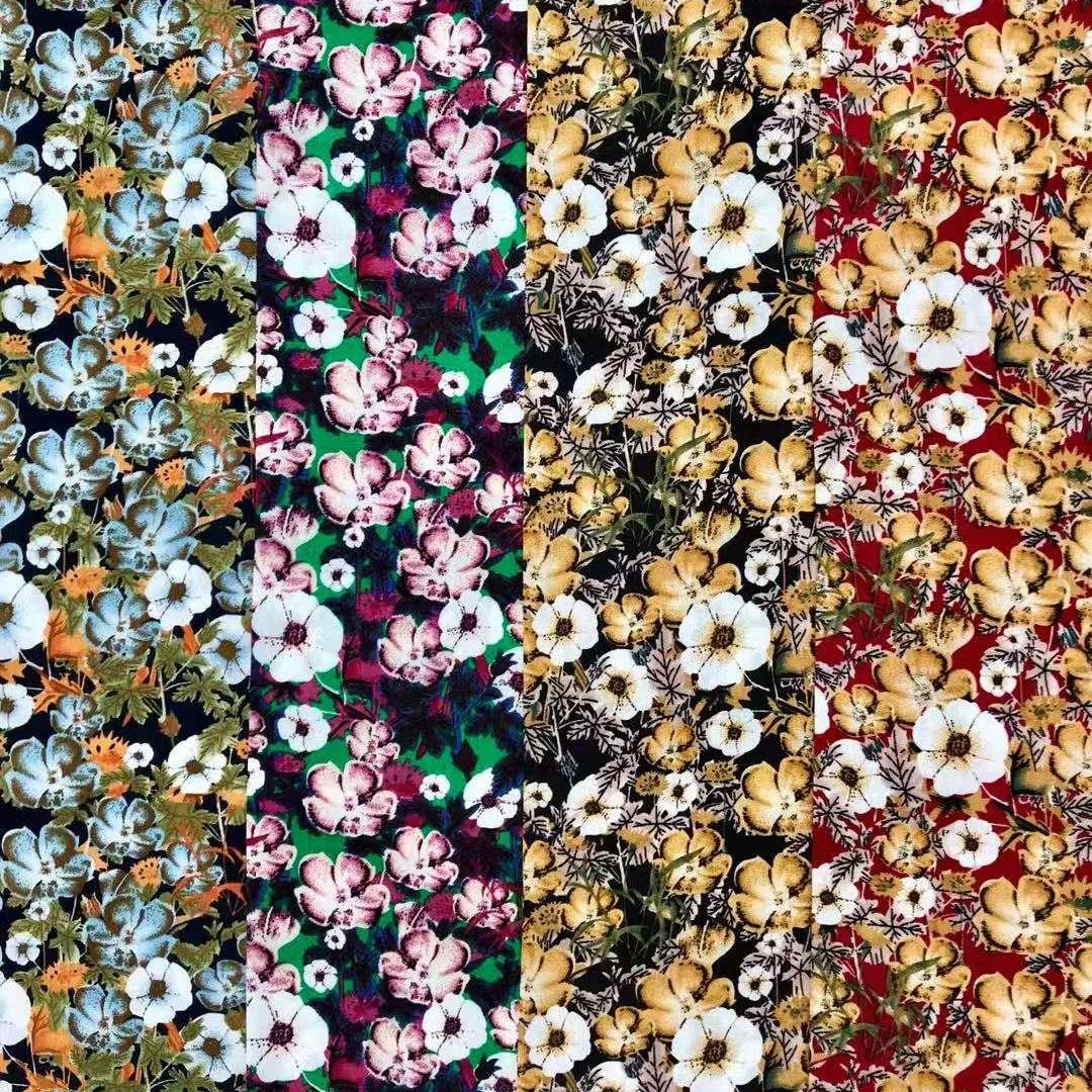 Hot selling manufacture 100% digital print small floral rayon viscose printed fabric for