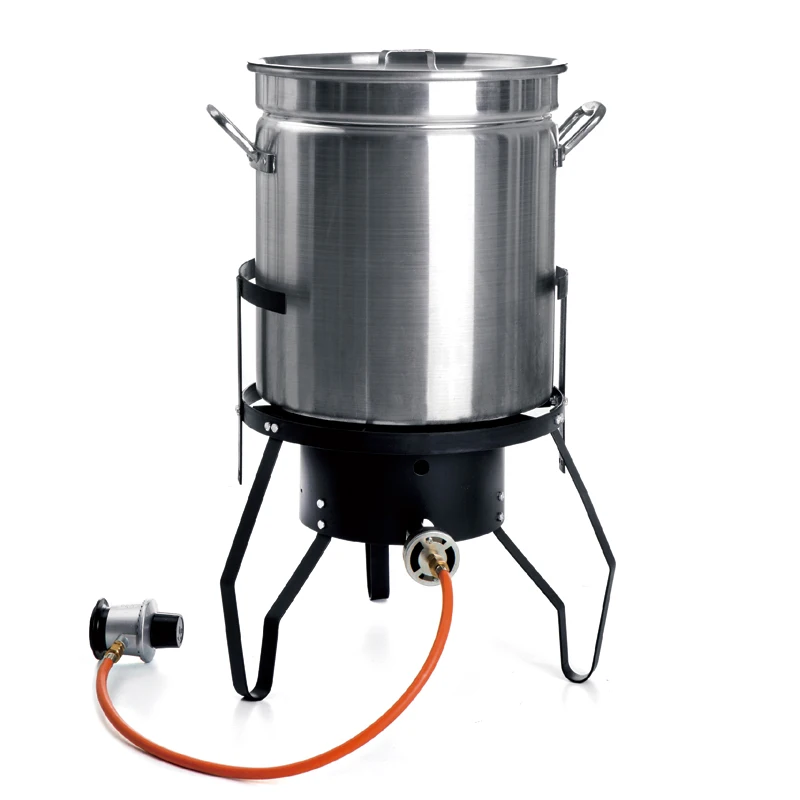 Outdoor Turkey Fryer Burner With 30QT Aluminum Stock Pot Perfect For Turkey Fryer And Crawfish Boiler