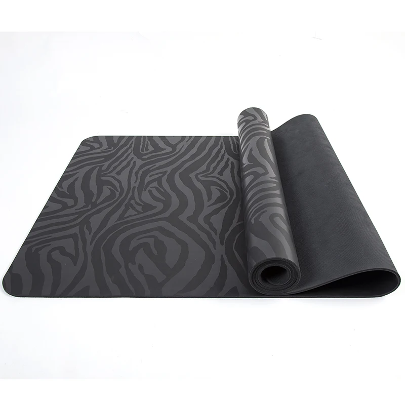 Premium Wholesale Black Eco Friendly Private Label Custom Gold Stamping Non Slip 4mm Thin Natural Tree Rubber Pu Yoga Mat