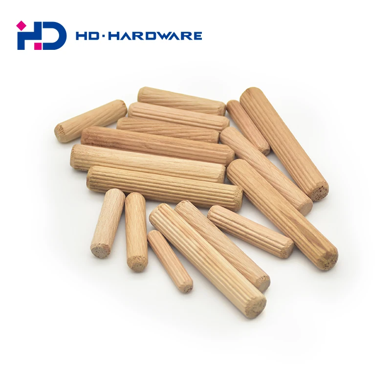 Wooden Dowel Fluted Threaded Groove Rod Art Woodworking Craft Pins dowel Decorative Wooden Dowel Pin