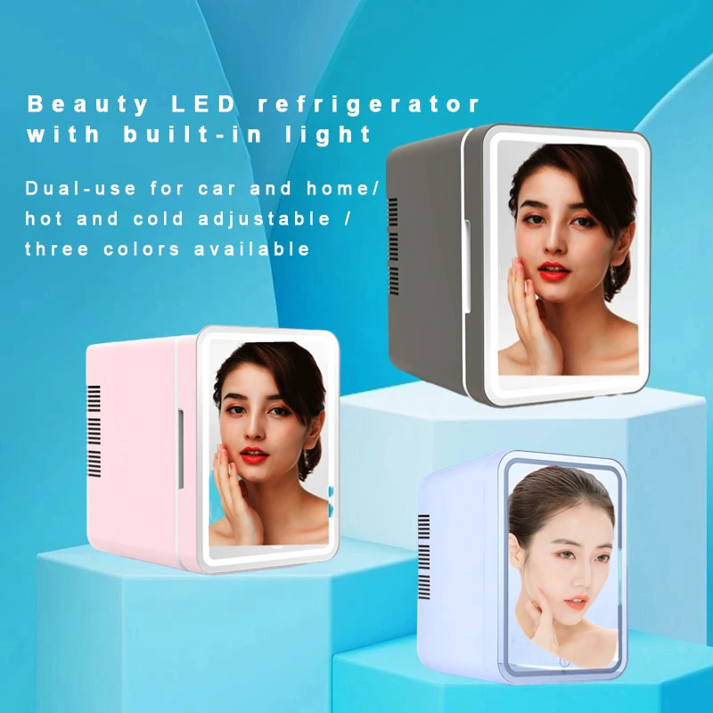 4L Beauty Refrigerator Cosmetic Skin Care Products Mini 110V Portable Built-in Light Car Refrigerator